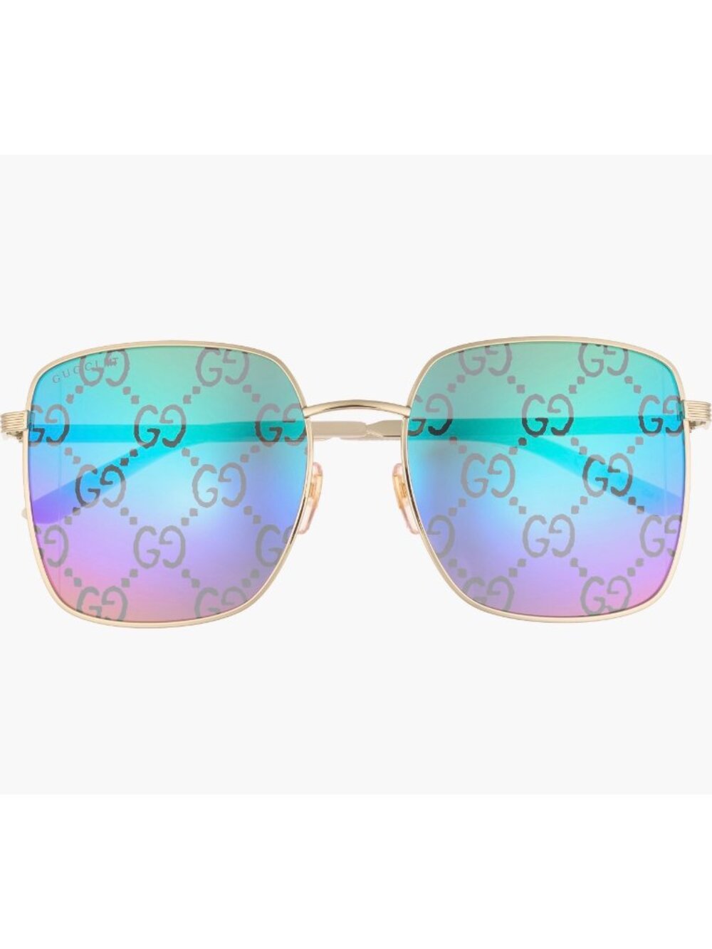 Gucci GG0802S 004 square-frame metal sunglasses